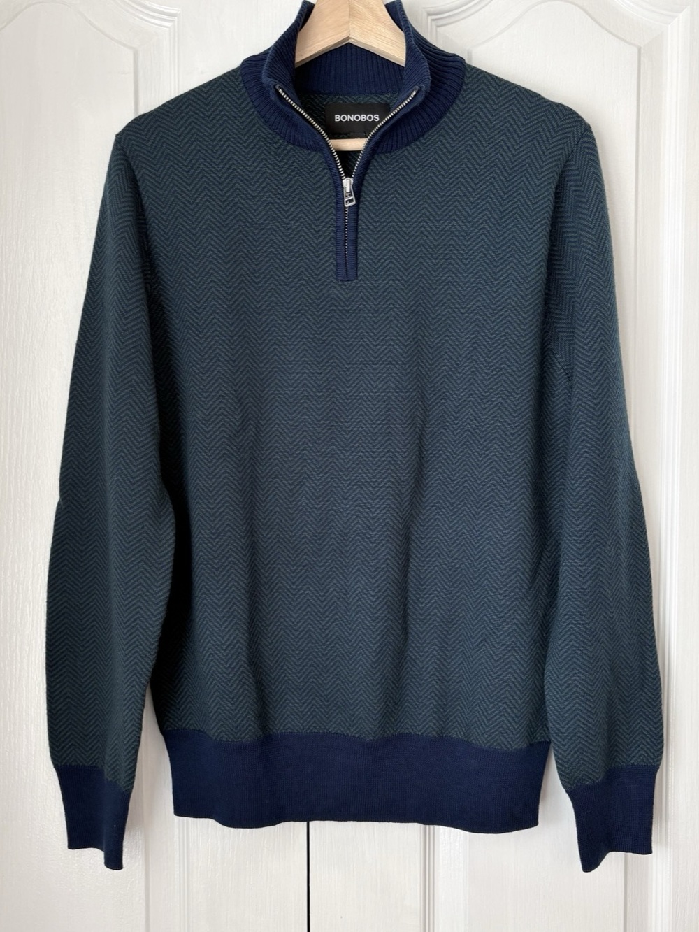 Bonobos Washable Merino Quarter Zip, Small 💙💚